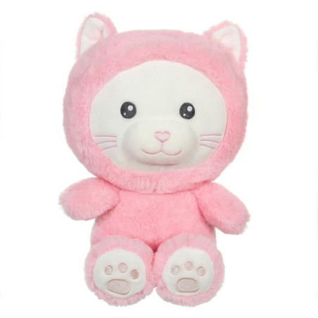 Peluche Chat Hoody Pets&nbsp;- GIPSY TOYS - Rose,&nbsp;24 cm