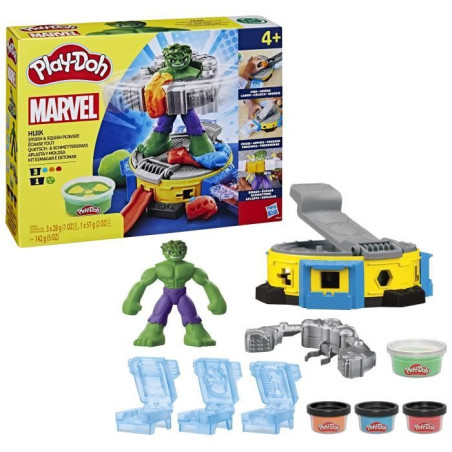 Play-Doh Hulk Écrase tout, coffret pâte a modeler avec figurine Hulk, a partir de 4&nbsp;ans, Marvel