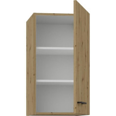 MODENA - Meuble haut - 1 porte - 40 cm - Chene artisan / Noir mat