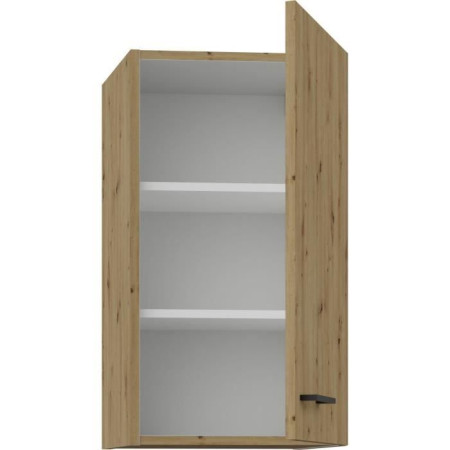 MODENA - Meuble haut - 1 porte - 40 cm - Chene artisan / Noir mat