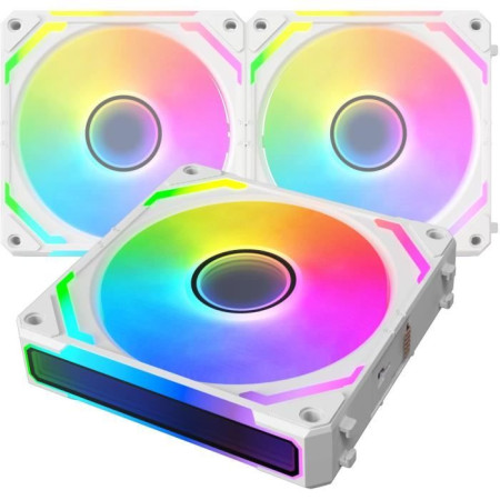 XIGMATEK - Starlink Ultra Arctic (Blanc) - Pack 3 Ventilateurs PC - 3x120mm ARGB - 80