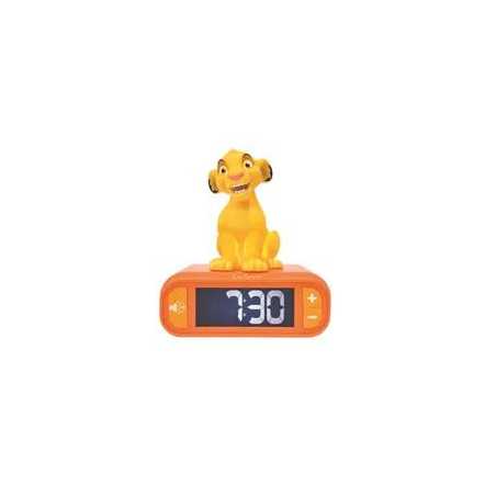 LEXIBOOK - Réveil veilleuse Simba - Sons et mélodies, écran LCD rétro-éclairé et lumineux - Jaune
