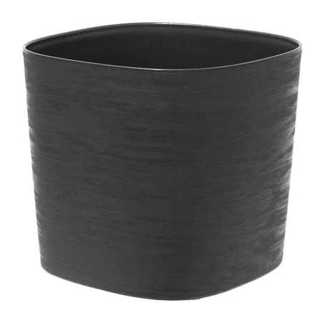 Pot a réserve d'eau - GARDEN ID Glamour - Anthracite 40 cm - Surface granuleuse - Intérieur/extérieur - Design épuré.
