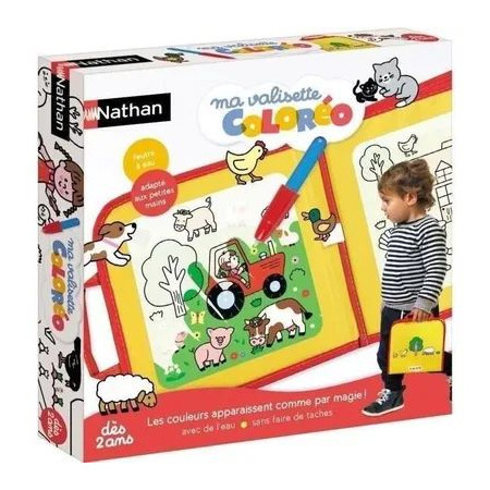 Jeu créatif - NATHAN - MA VALISETTE COLOREO - Coloriage magique a l'eau - Portable