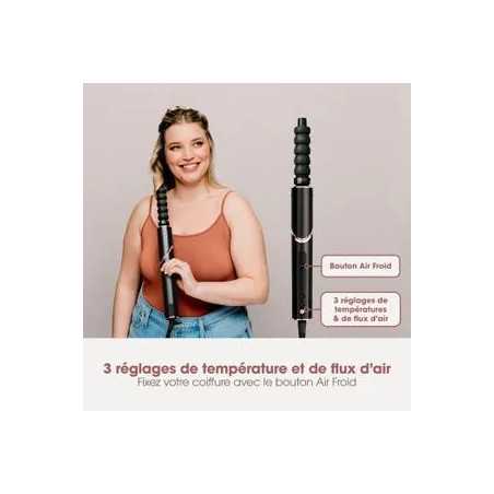 Seche-cheveux & styler soufflant 2 en 1- SHARK FLEXSTYLE - HD426EU - 3 accessoires - Noir et rose gold - 1400 W