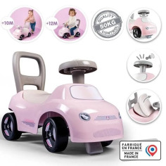 Smoby - Porteur enfant 2 en 1 - Auto Rose - Coffre sous la selle + klaxon - Des 10 mo Smoby - Porteur enfant 2 en 1 - Auto Rose - Coffre sous la selle + klaxon - Des 10 mo