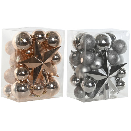boules de noel home esprit dore pvc 20 x 13 x 26 cm 2 unites