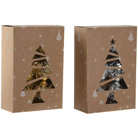 boules de noel home esprit dore argente pvc 20 x 10 x 30 cm 2 unites