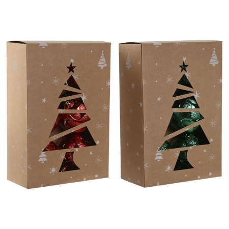 boules de noel home esprit rouge vert pvc 20 x 10 x 30 cm 2 unites