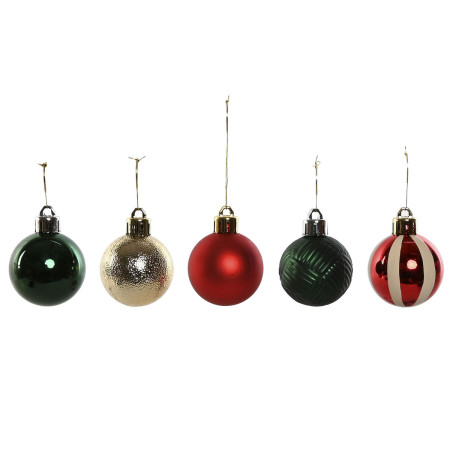 boules de noel home esprit rouge vert polyethylene 27 x 4 x 26 cm 20 pieces