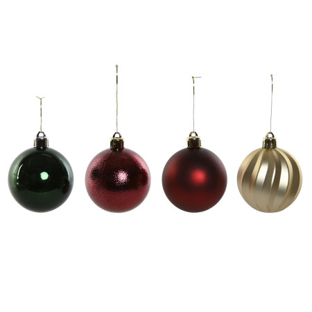 boules de noel home esprit rouge vert polyethylene 28 x 12 x 42 cm 34 pieces