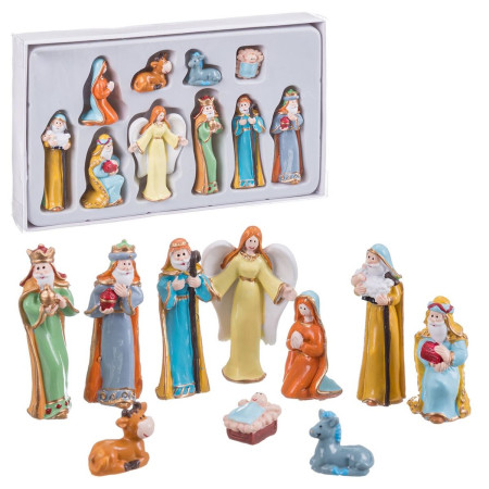 creche de noel multicouleur resine naissancecreche 20 x 12 x 3 cm
