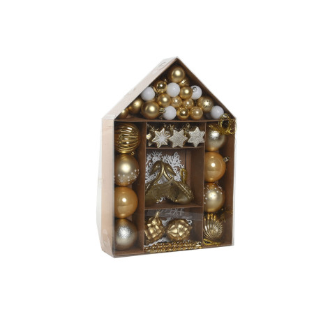boules de noel home esprit dore polyethylene 28 x 7 x 40 cm 70 piezas