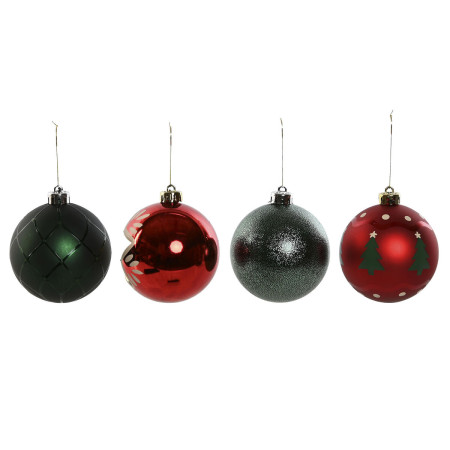 boules de noel home esprit rouge dore polyethylene 325 x 8 x 325 cm 16 pieces