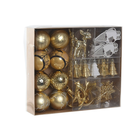 boules de noel home esprit dore polyethylene 28 x 6 x 24 cm 55 pieces