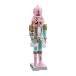 decorations de noel bleu rose soldat 11 x 9 x 38 cm