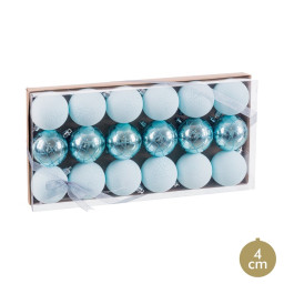 boules de noel bleu plastique o 4 cm 18 unites