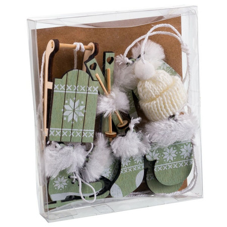 decorations de noel blanc vert 13 x 11 x 2 cm 10 unites