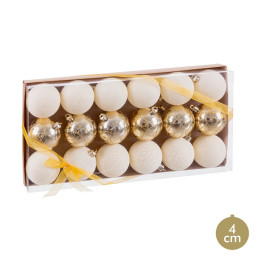 boules de noel dore plastique o 4 cm 18 unites