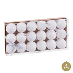 boules de noel blanc plastique o 5 cm 18 unites