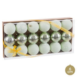 boules de noel vert plastique o 6 cm 18 unites