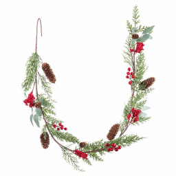 guirlande de noel rouge vert plastique ananas 15 x 15 x 135 cm