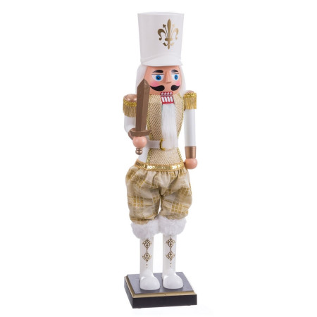 decorations de noel blanc dore soldat 14 x 12 x 52 cm