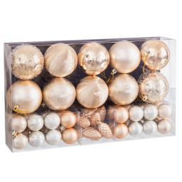 boules de noel dore plastique 50 unites