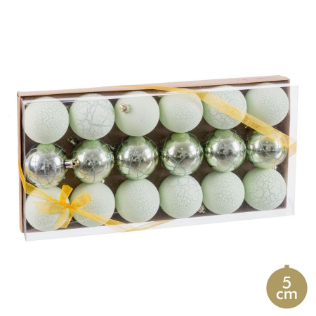 boules de noel vert plastique o 5 cm 18 unites