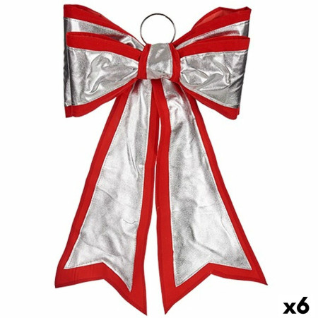 lien decorations de noel 40 x 60 cm rouge argente pvc 6 unites