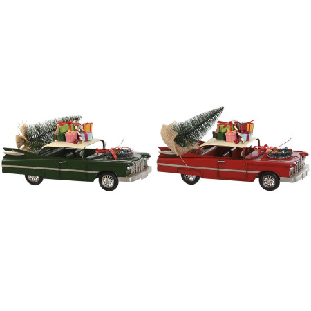 decorations de noel home esprit rouge vert 36 x 145 x 23 cm 2 unites