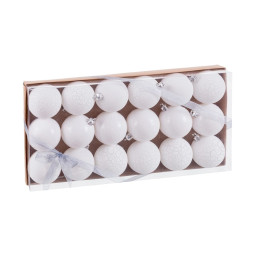 boules de noel blanc plastique o 4 cm 18 unites