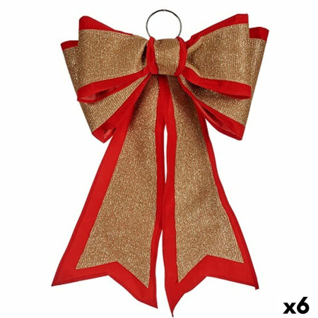 lien decorations de noel 40 x 60 cm rouge dore pvc 6 unites