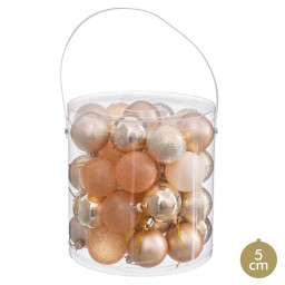 boules de noel dore plastique o 5 cm 40 unites