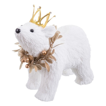 decorations de noel blanc or ours 21 x 11 x 18 cm
