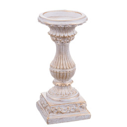 pot a bougie blanc resine noel 9 x 9 x 195 cm