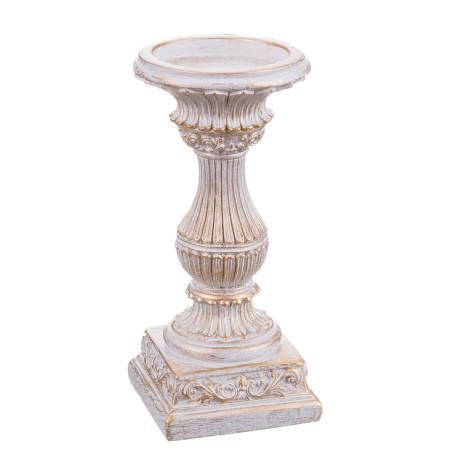 pot a bougie blanc resine noel 9 x 9 x 195 cm
