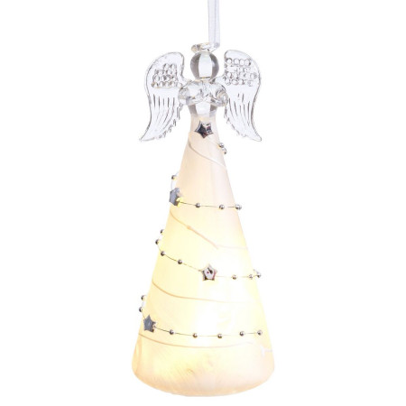 decorations de noel transparent ange 7 x 7 x 17 cm
