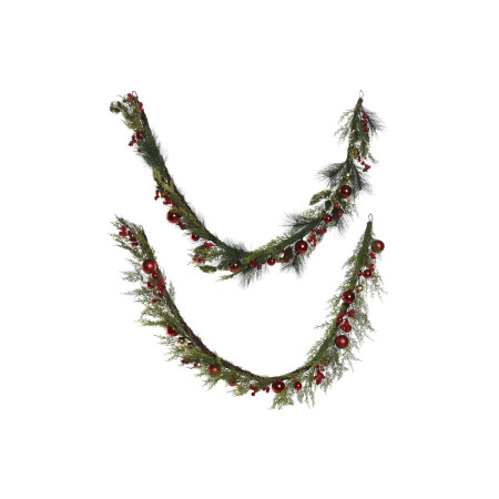 guirlande de noel home esprit rouge vert polyethylene 23 x 115 x 180 cm 2 unites