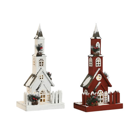decorations de noel home esprit blanc rouge 27 x 18 x 56 cm 2 unites