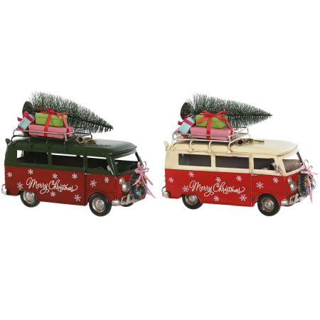 decorations de noel home esprit rouge vert 27 x 12 x 20 cm 2 unites