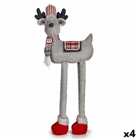 figurine decorative renne de noel rouge gris 23 x 55 x 49 cm 4 unites