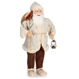 pere noel 30 x 90 x 40 cm marron blanc plastique