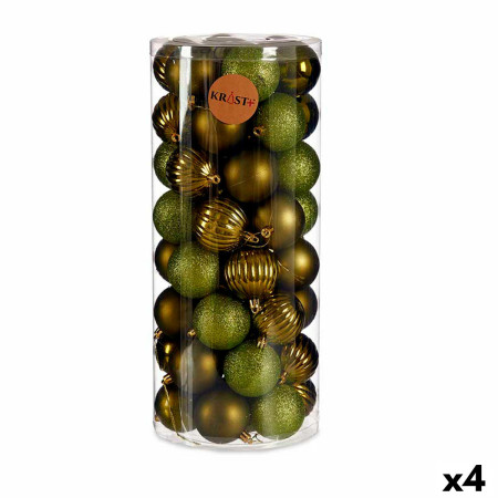 lot de boules de noel vert plastique 4 unites