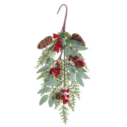 decorations de noel rouge vert ananas 20 x 10 x 45 cm
