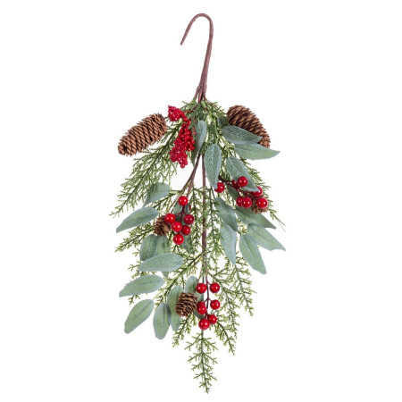 decorations de noel rouge vert ananas 20 x 10 x 45 cm