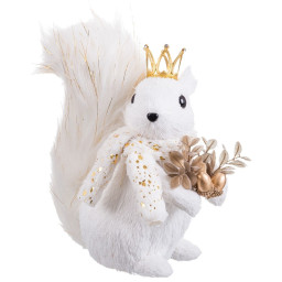 decorations de noel blanc or ecureuil 22 x 11 x 23 cm
