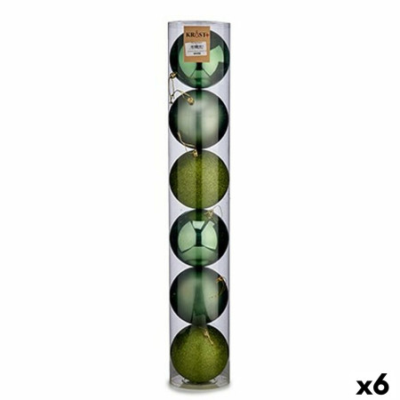 lot de boules de noel 6 pieces vert plastique o 12 cm 6 unites