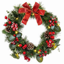 couronne de noel multicouleur pvc 40 x 40 x 15 cm