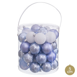 boules de noel bleu plastique o 5 cm 40 unites
